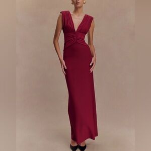 MESHKI Monique Burgundy Evening Gown